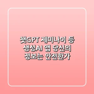 챗GPT, 제미나이 등 생성AI 앱, 당신의 정보는 안전한가?