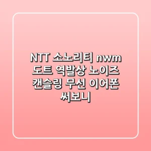 NTT 소노리티 nwm 도트: 역발상 노이즈 캔슬링 무선 이어폰 써보니!