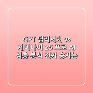GPT 딥리서치 vs 제미나이 2.5 프로: AI 심층 분석, 진짜 승자는?