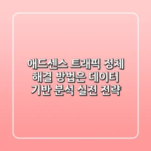 📈 애드센스 트래픽 정체, 해결 방법은? 데이터 기반 분석 & 실전 전략