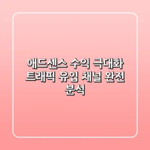 애드센스 수익 극대화: 트래픽 유입 채널 완전 분석