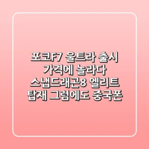 포코F7 울트라 출시 가격에 놀라다! 스냅드래곤8 엘리트 탑재, 그럼에도 중국폰?