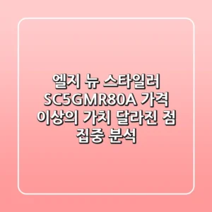 엘지 뉴 스타일러 SC5GMR80A: 가격 이상의 가치? 달라진 점 집중 분석!