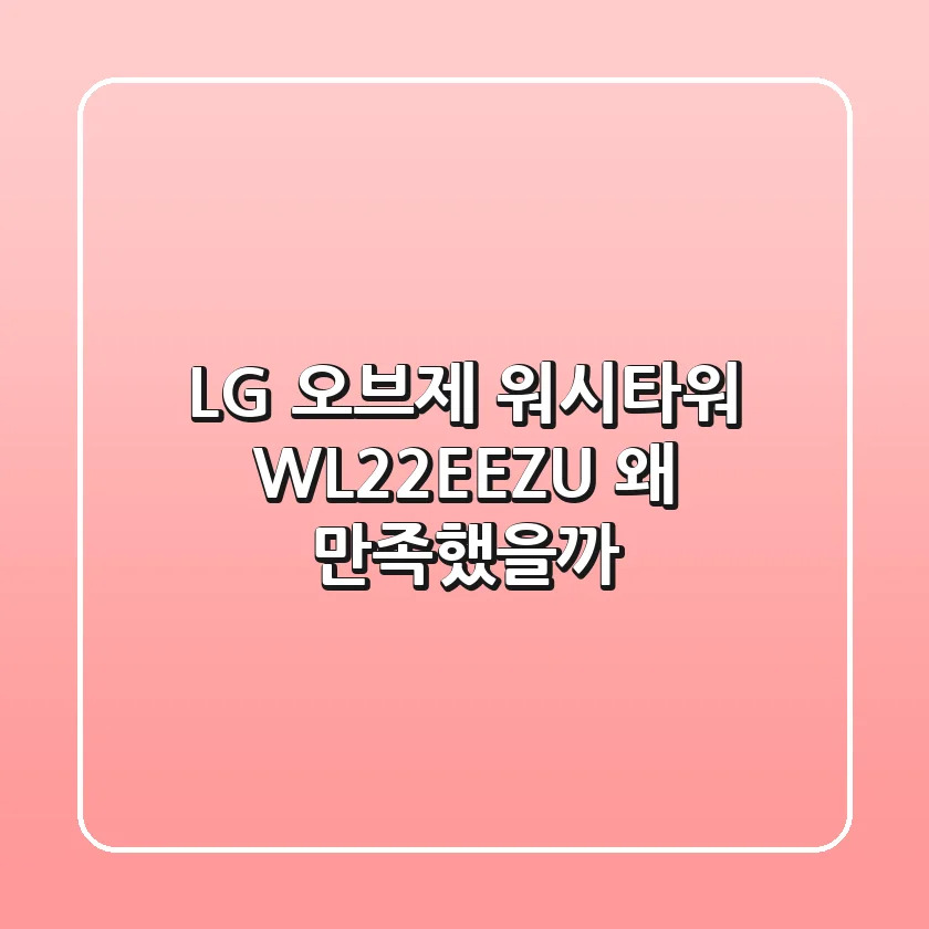 LG 오브제 워시타워 WL22EEZU, 왜 만족했을까?