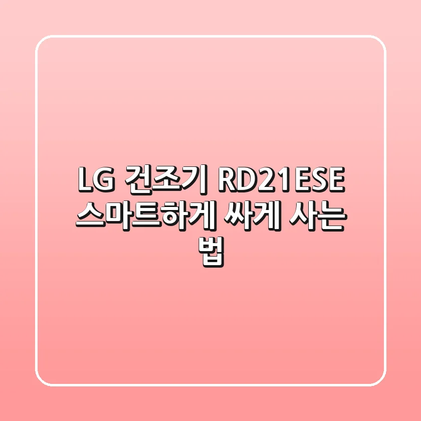 LG 건조기 RD21ESE: 스마트하게 싸게 사는 법