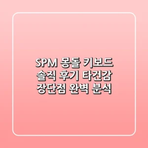 SPM 몽돌 키보드 솔직 후기: 타건감, 장단점 완벽 분석