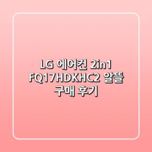 LG 에어컨 2in1 FQ17HDKHC2 알뜰 구매 후기