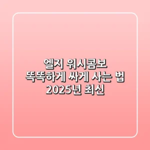 엘지 워시콤보, 똑똑하게 싸게 사는 법! [2025년 최신]