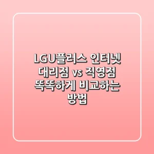 LGU플러스 인터넷, 대리점 vs 직영점? 똑똑하게 비교하는 방법