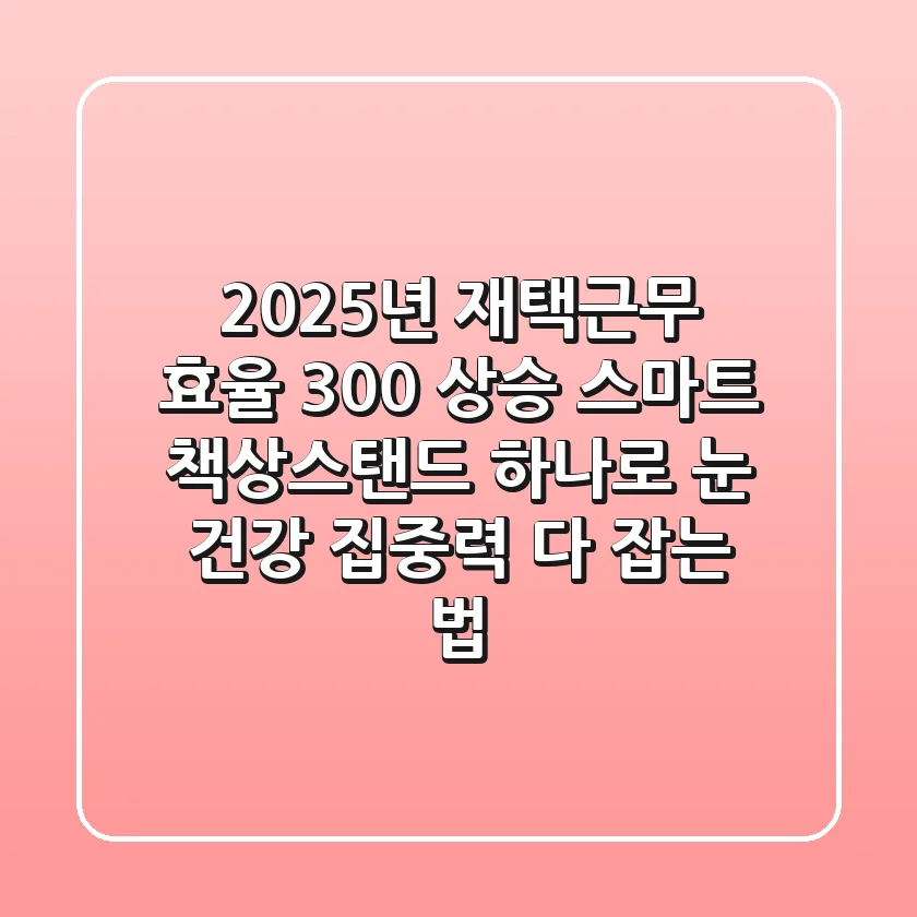 2025년 재택근무 효율 300% 상승! 스마트 책상스탠드 하나로 눈 건강, 집중력 다 잡는 법