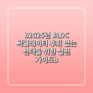 <b>2025년 BLDC 써큘레이터, 후회 없는 선택을 위한 실전 가이드</b>