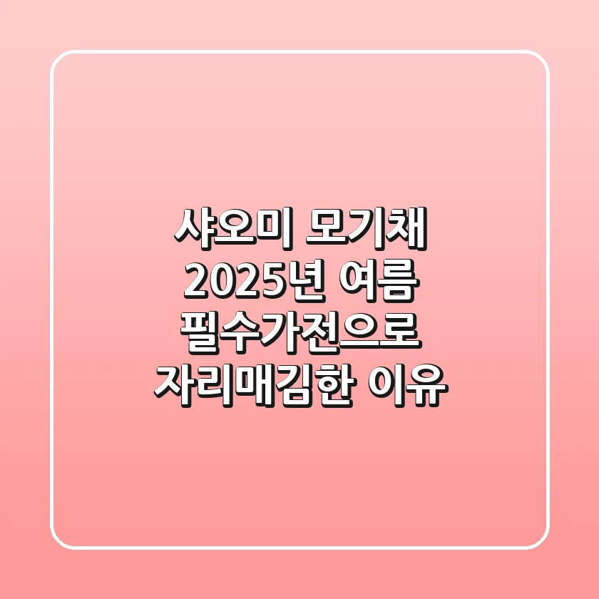 샤오미 모기채, 2025년 여름 필수가전으로 자리매김한 이유