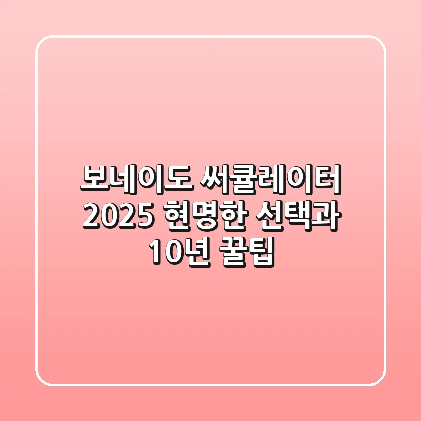보네이도 써큘레이터: 2025 현명한 선택과 10년 꿀팁