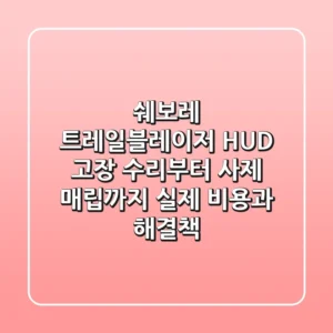 쉐보레 트레일블레이저 HUD: 고장 수리부터 사제 매립까지, 실제 비용과 해결책