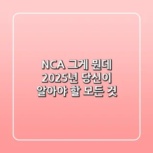 NCA, 그게 뭔데? 2025년 당신이 알아야 할 모든 것