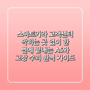 스마트카라 고객센터, 막히는 곳 없이 한 번에 끝내는 AS와 고장 수리 완벽 가이드