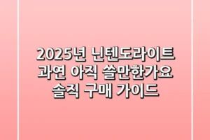 2025년 닌텐도라이트, 과연 아직 쓸만한가요? 솔직 구매 가이드