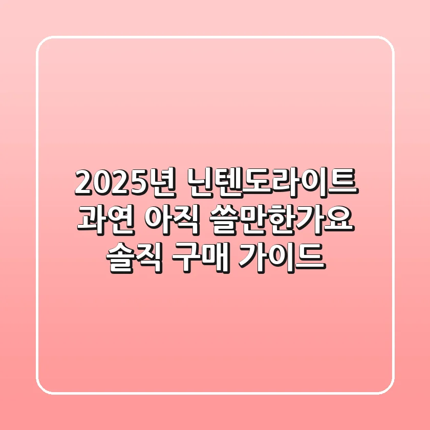 2025년 닌텐도라이트, 과연 아직 쓸만한가요? 솔직 구매 가이드