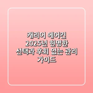 캐리어 에어컨, 2025년 현명한 선택과 후회 없는 관리 가이드