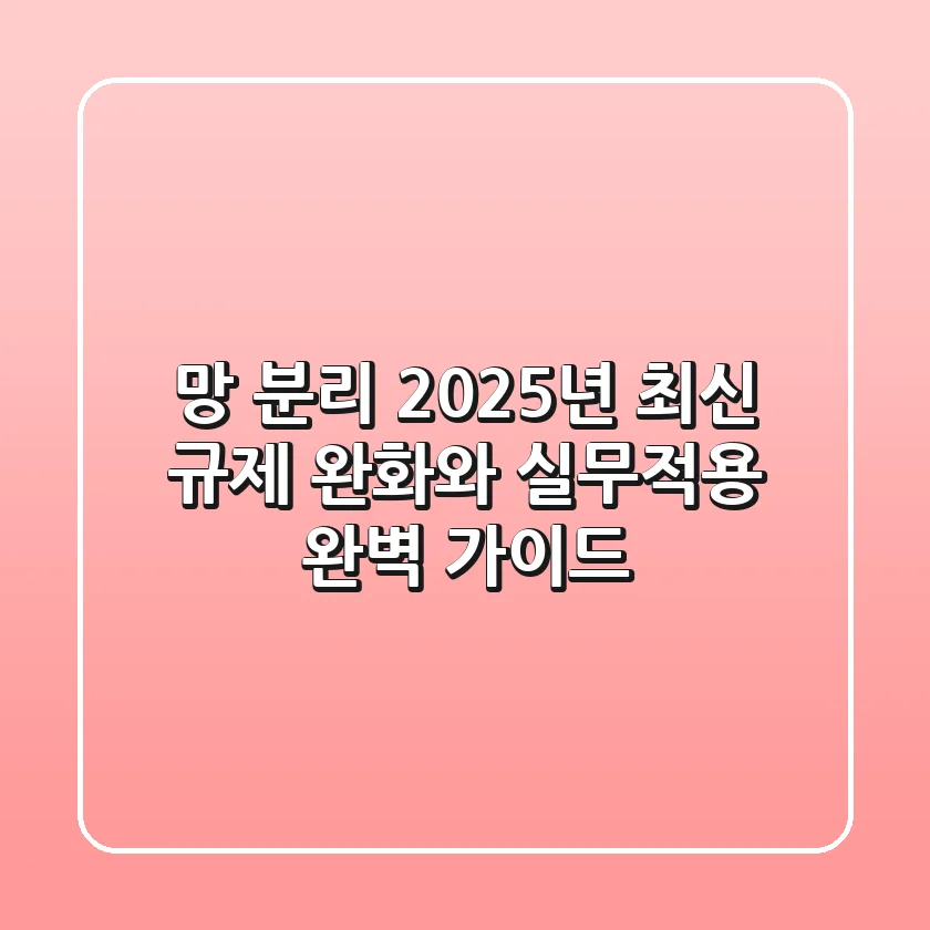 망 분리, 2025년 최신 규제 완화와 실무적용 완벽 가이드