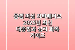 몸캠 피싱 라바웨이브: 2025년 최신 대응법과 심리 회복 가이드