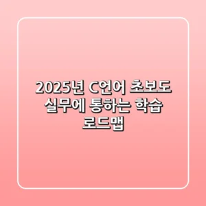 2025년, C언어: 초보도 실무에 통하는 학습 로드맵
