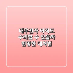 대우전자, 아직도 수리할 수 있을까? 현명한 대처법