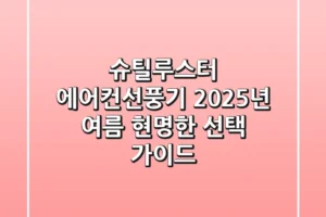 슈틸루스터 에어컨선풍기, 2025년 여름 현명한 선택 가이드