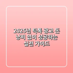 2025년 틱톡 광고, 돈 낭비 없이 성공하는 실전 가이드
