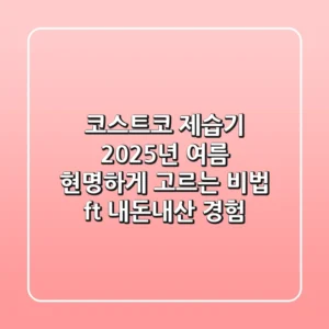 코스트코 제습기, 2025년 여름 현명하게 고르는 비법 (ft. 내돈내산 경험)