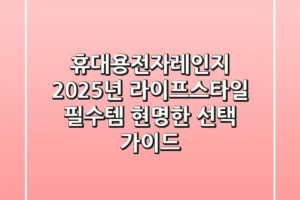 휴대용전자레인지, 2025년 라이프스타일 필수템? 현명한 선택 가이드