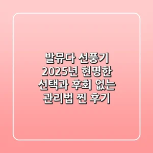 발뮤다 선풍기, 2025년 현명한 선택과 후회 없는 관리법 (찐 후기)