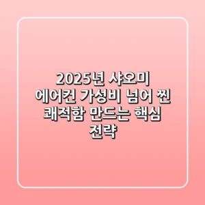 2025년 샤오미 에어컨, 가성비 넘어 '찐' 쾌적함 만드는 핵심 전략
