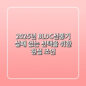 2025년 BLDC선풍기, 실패 없는 선택을 위한 현실 조언