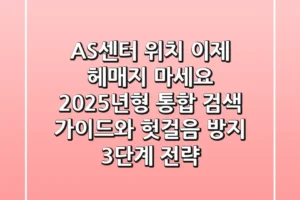 “AS센터 위치, 이제 헤매지 마세요”, 2025년형 통합 검색 가이드와 헛걸음 방지 3단계 전략