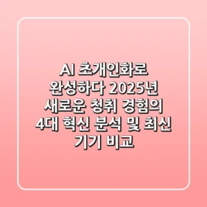 "AI, 초개인화로 완성하다", 2025년 새로운 청취 경험의 4대 혁신 분석 및 최신 기기 비교