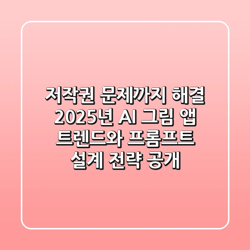 "저작권 문제까지 해결?", 2025년 AI 그림 앱 트렌드와 프롬프트 설계 전략 공개