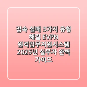 "접속 실패 3가지 유형 해결", EVPN 원격업무지원시스템 2025년 실무자 완벽 가이드