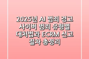 “2025년 AI 범죄 경고”, 사이버 범죄 유형별 대처법과 ECRM 신고 절차 총정리